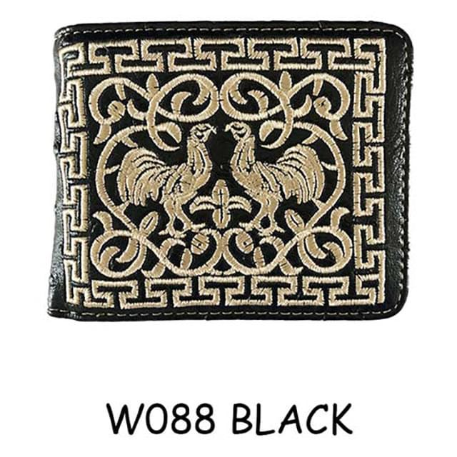 Rooster Embroidery Bi-Fold Wallet - Black image