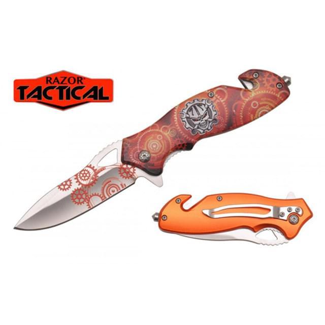4.5'' Spring-Assisted Knife - Orange Skull image