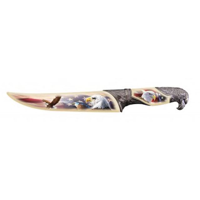 13.5'' USA Flag Eagle Hunting Knife With Sheath image