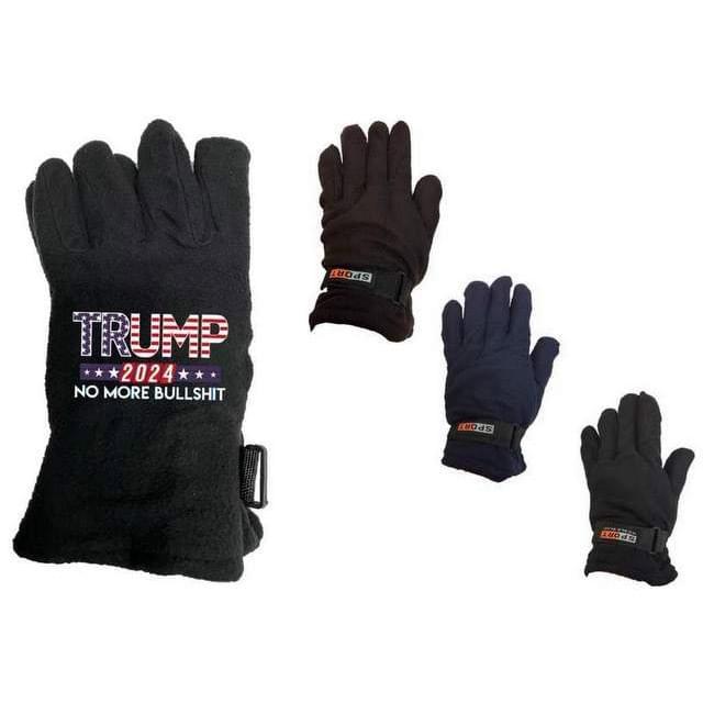 Trump 2024 "No More Bullshit" Men's Fleece Gloves - Assorted image