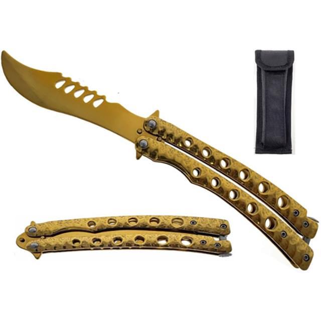 9" Butterfly Trainer With Safety Lock - Gold image