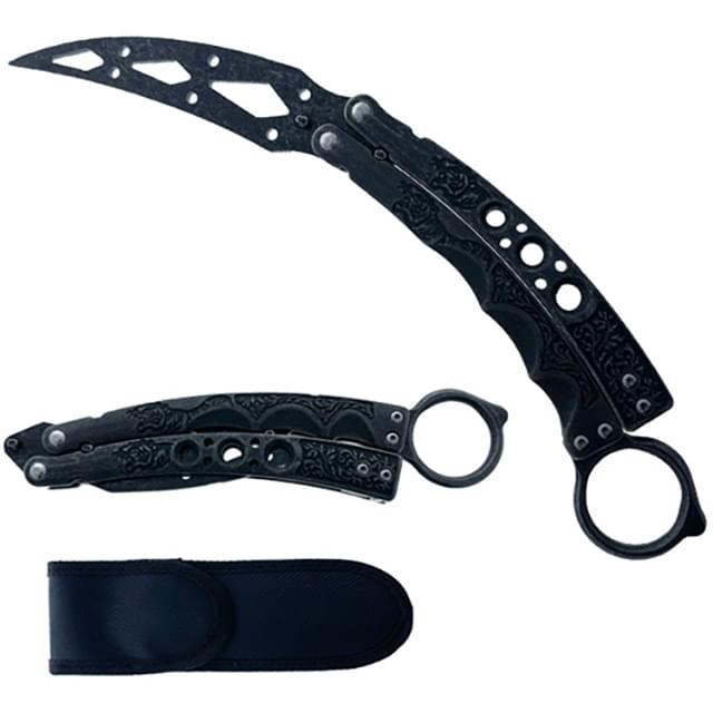 9.38" Practice Butterfly Knife - Black image