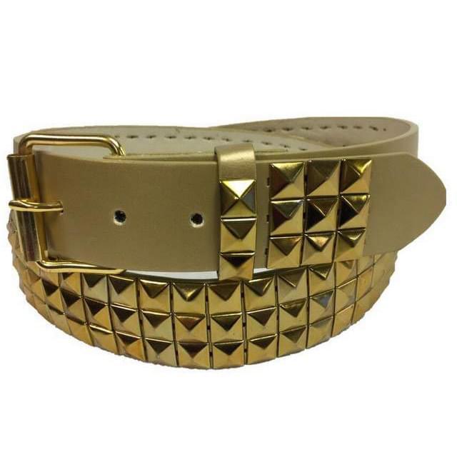 3-Row Gold Pyramid-Studded Gold Belts image