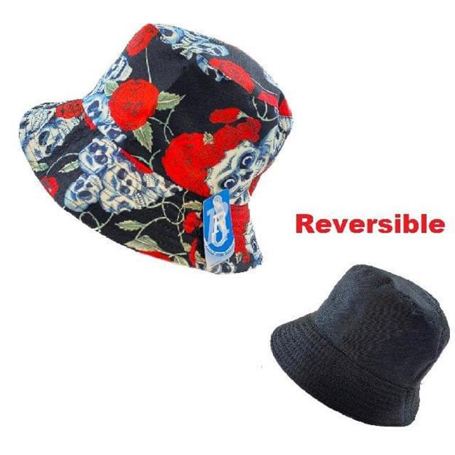 Skull & Roses Bucket Hats - Reversible image