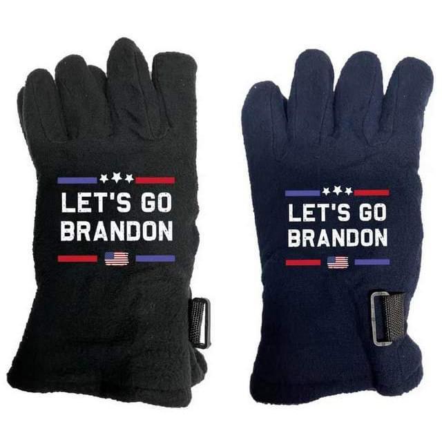 "Let's Go Brandon" Fleece Winter Gloves - Black & Blue image
