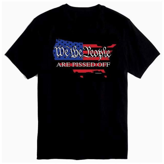 "We The People - Are Pissed Off" USA Flag Map T-Shirts - Black XXL image