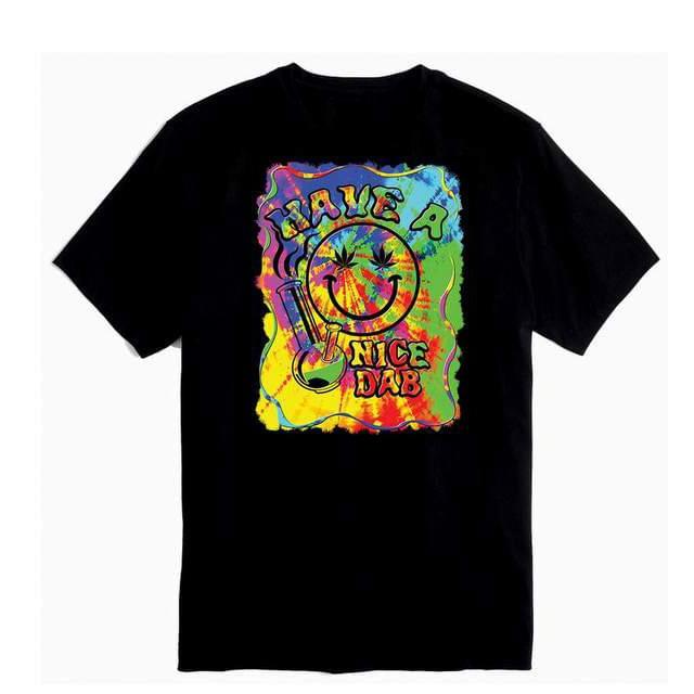 "Have A Nice Dab" Tie Dye Marijuana T-Shirts - Black M/L/XL image
