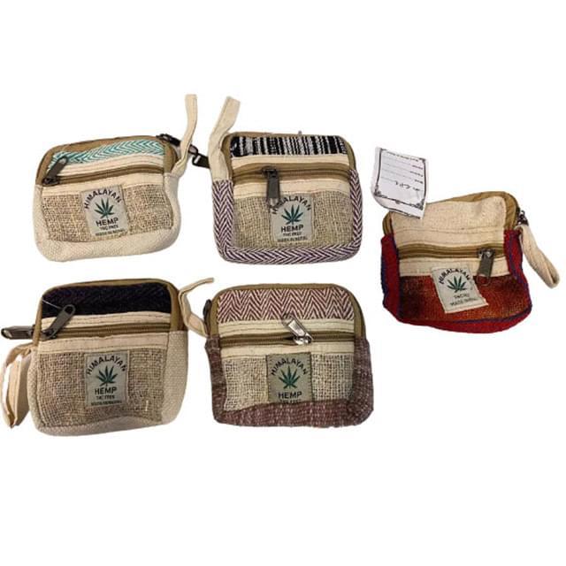Himalayan Hemp Nepal Handmade Coin Purses - Single Zipper image