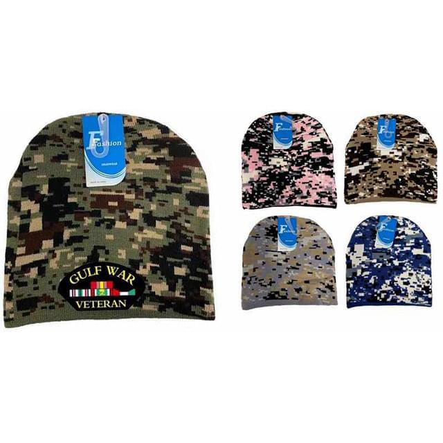 Camo Gulf War Veteran Winter Beanies - Assorted image