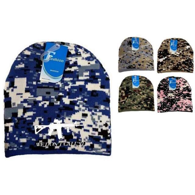 "We Don't Call 911" Winter Beanies - Assorted Camo image