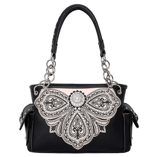 Montana west Rhinestone Embroidery Flower Concealed Handbag image