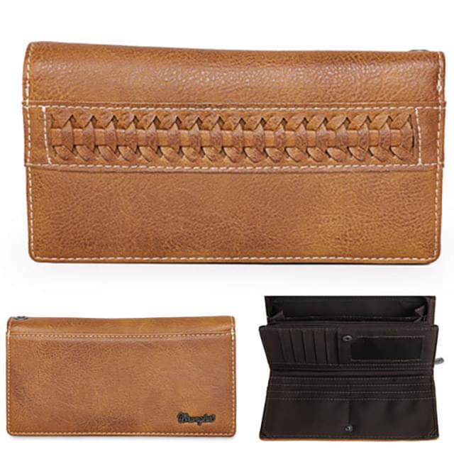 Montana West Wrangler Stitch Accent Wallet/Wristlet - Brown image
