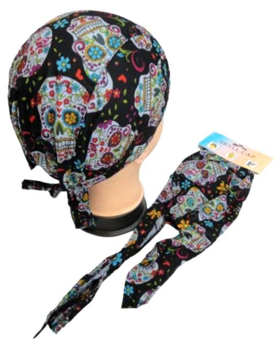 Sugar Skull Black Skull Caps image