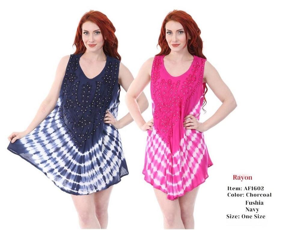 Rayon Staple Tie Dye Tops - Assorted image
