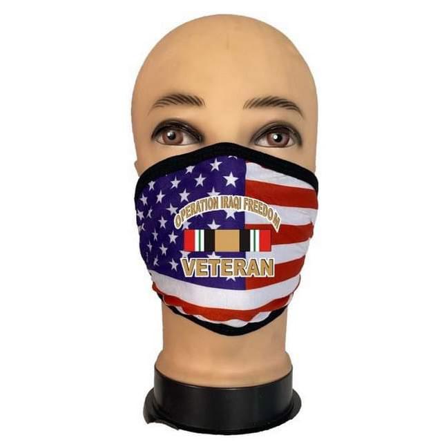 Iraqi Veteran USA Flag Face Masks image