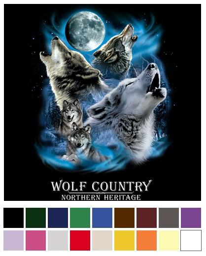 "Wolf Country - Northern Heritage" Wolf & Moon Transfers image