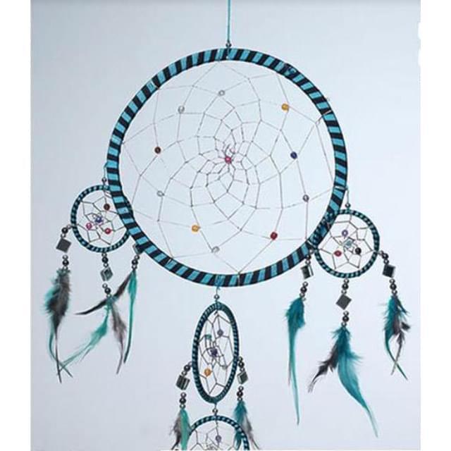 Black & Blue Striped Dream Catchers - 6.3 Inch Diameter image