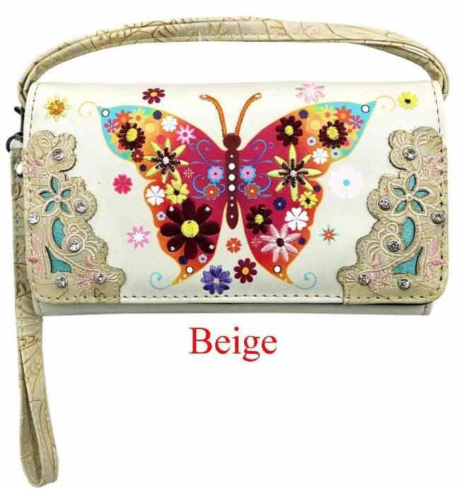 Large Butterfly Design Wallet Purse image