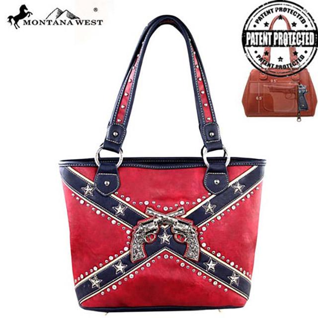 Confederate Flag Design Star Studded Tote Bag-Navy image