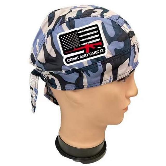 "Come And Take It" Blue Camo Skull Caps image