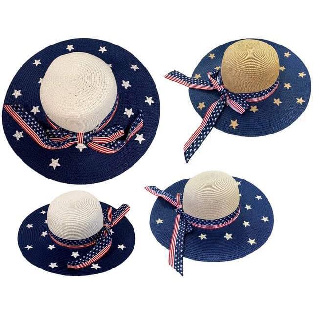 Ladies Summer Americana Woven Hats With Bow image