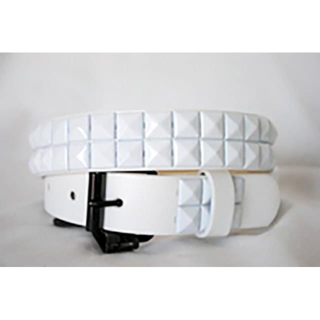 White 2-Row Pyramid Studded Kid's Belts - Unisex Boys/Girls image