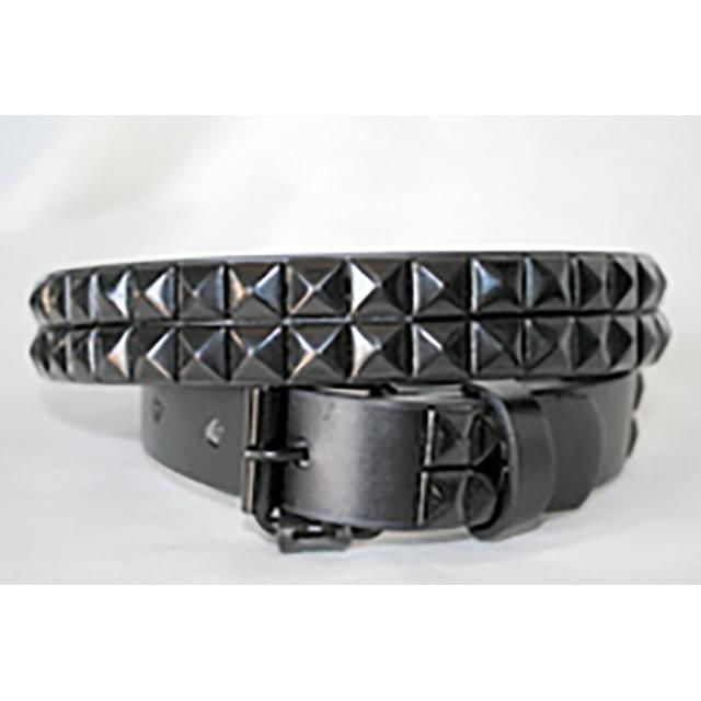 Black 2-Row Pyramid Studded Kid's Belts - Unisex Boys/Girls image