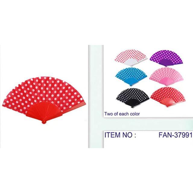 Polka Dot Pattern Hand Fans - Assorted image