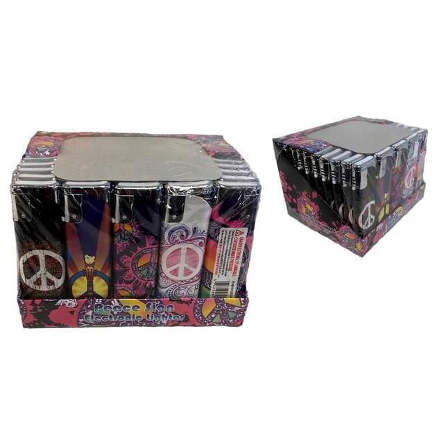 Wholesale Peace Sign Style Child Resistant Refillable Lighter image