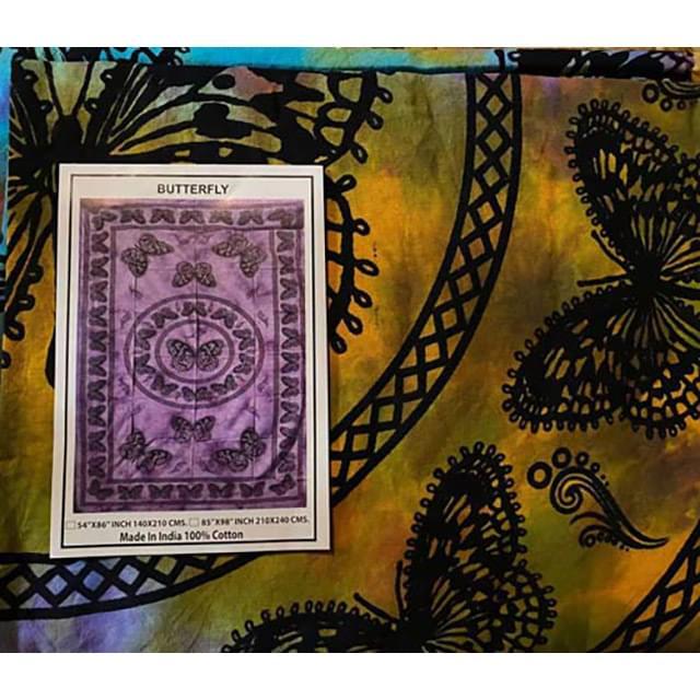 Muliticolor Tie Dye Butterfly Tapestries image