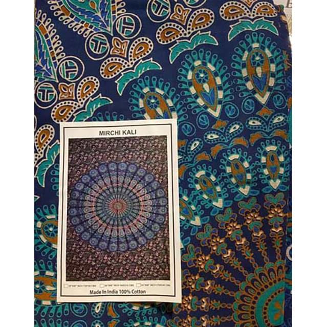 Blue Floral Mandala Tapestries image