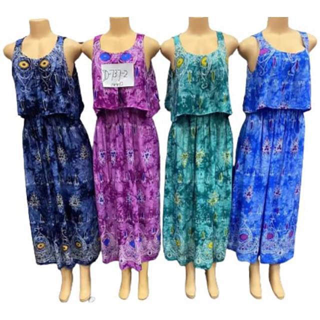 Long Ombre Tie Dye Maxi Dresses - Assorted image