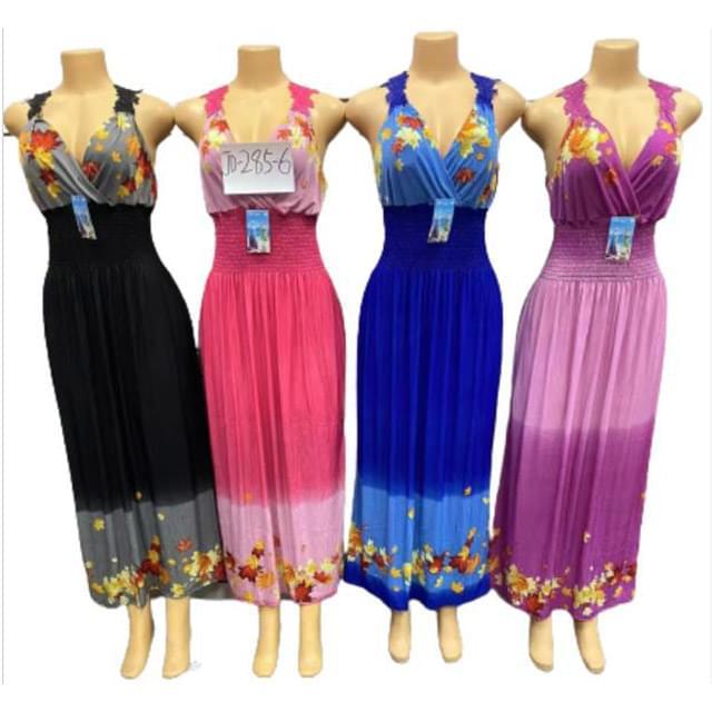 Lace Back Maple Leaf Maxi Dresses - Assorted image