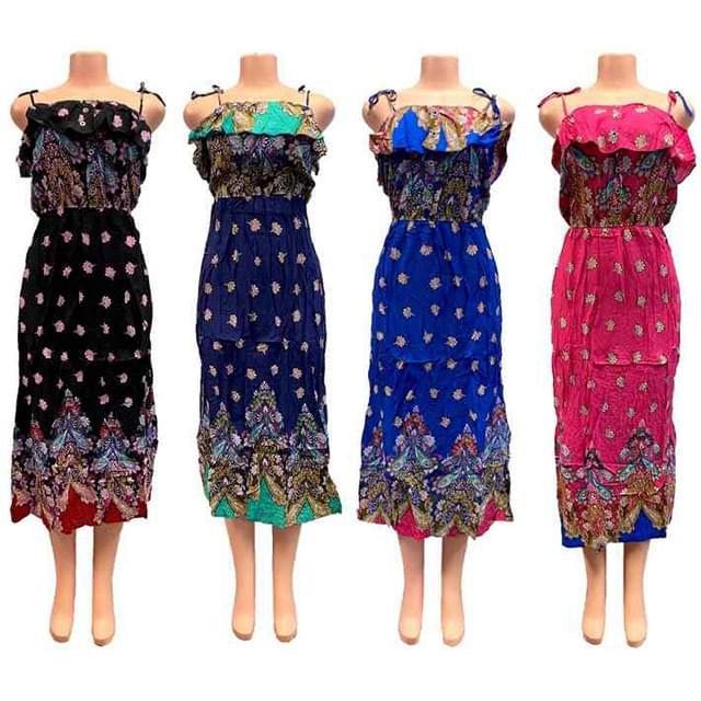 Cultural Boho-Style Long Summer Dresses - Assorted image