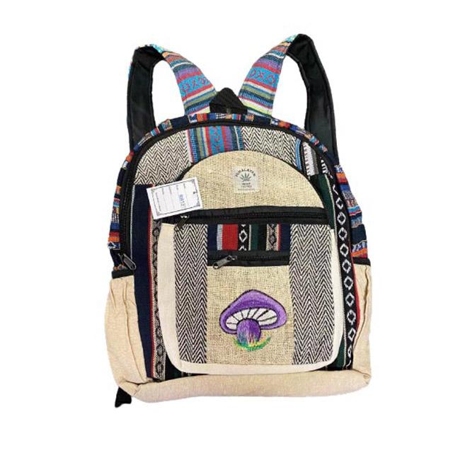 Himalayan Hemp Nepal Handmade Backpacks - Purple Mushroom image
