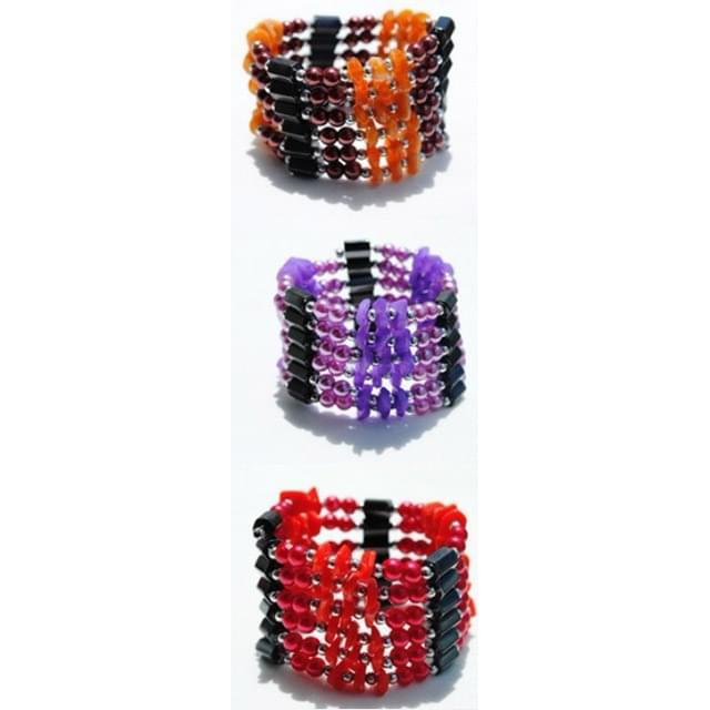 35'' Stone Chip Magnetic Wrap Bracelets - Assorted image