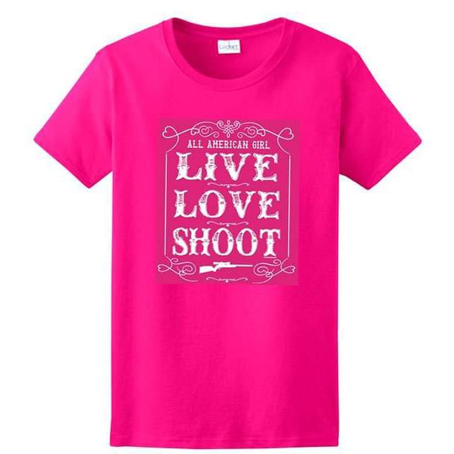 "Live Love Shoot" T-Shirts - Pink XXL image