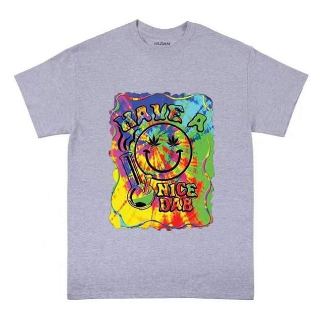 "Have A Nice Dab" Tie Dye Marijuana T-Shirts - Sport Gray XXL image