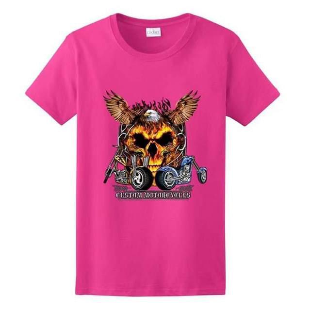 Eagle Skull Rider T-Shirts - Pink M/L/XL image