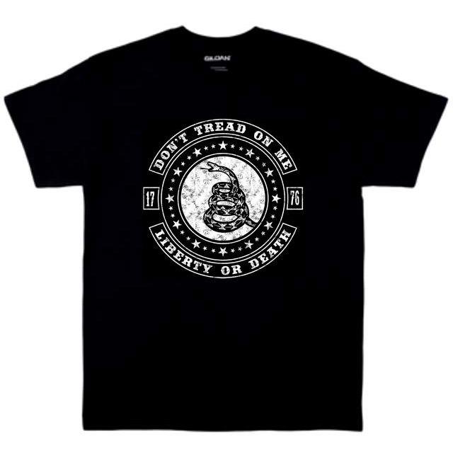 "Don't Tread On Me" Circular Logo T-Shirts - Black M/L/XL image