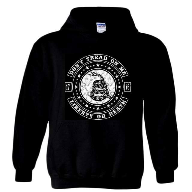 "Don't Tread On Me" Circular Logo Hoodies - Black XXL image