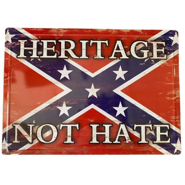 "Heritage Not Hate" Rebel Flag Tin Signs image