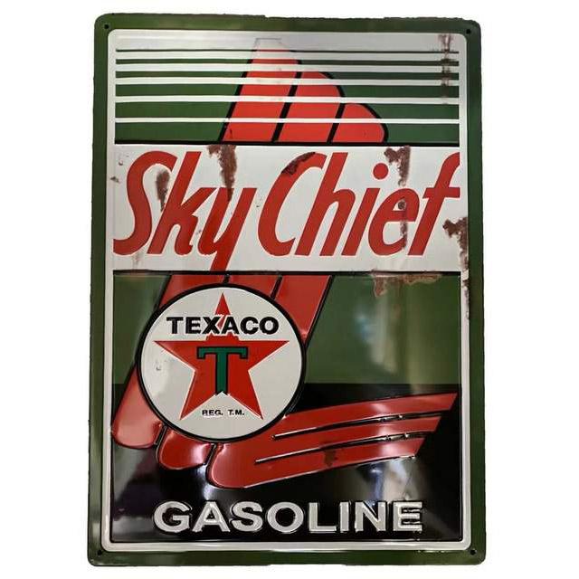 Texaco "Sky Chief Gasoline" Retro Tin Signs image