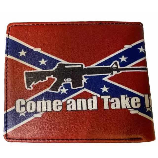 Men's Bi-Fold Faux Leather Wallet - Rebel Flag "Come and Take It" image