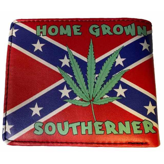 Men's Bi-Fold Faux Leather Wallet - Rebel Flag "Home Grown Southerner" image