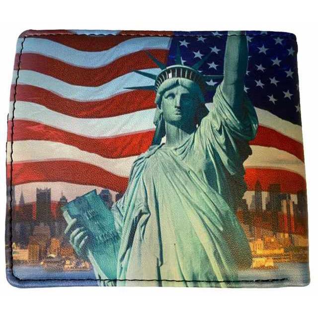 Men's Bi-Fold Faux Leather Wallet - Statue of Liberty image