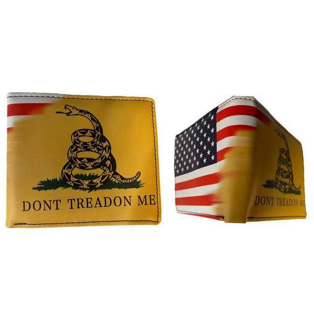 Men's Bi-Fold Faux Leather Wallet - Gadsden & USA Flag image