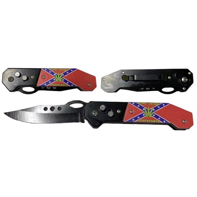 Switch blade Knife Home Grown Southerner with REBEL Flag image
