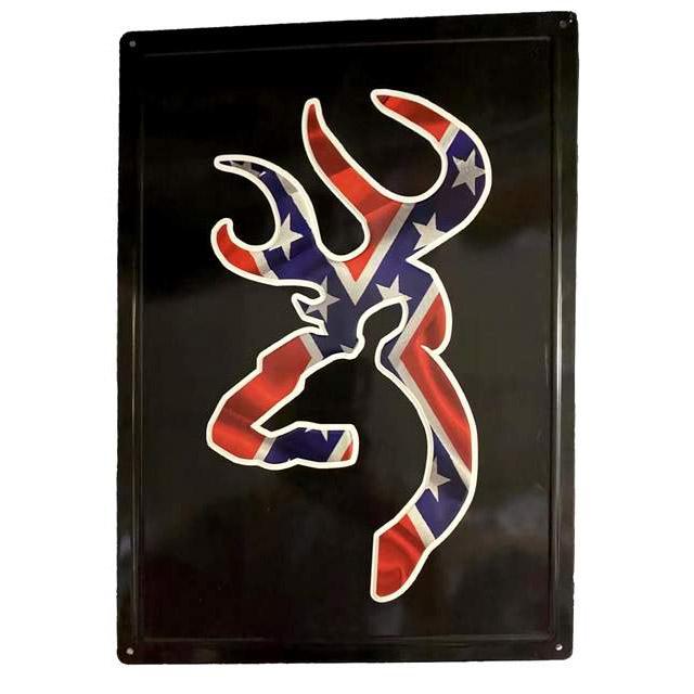 Browning Buckmark Rebel Flag Tin Signs image