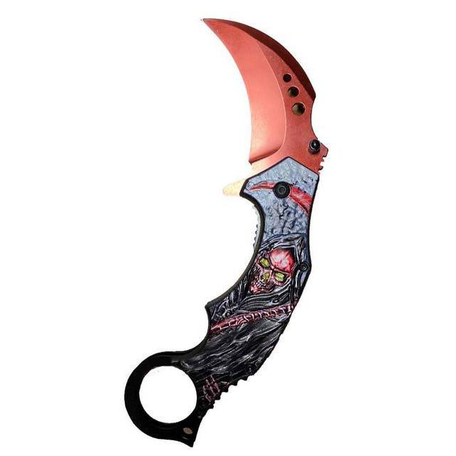 Karambit Tactical Spring-Assisted Knife - Red image